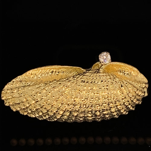 gold seashell angel wing pin brooch jewelry