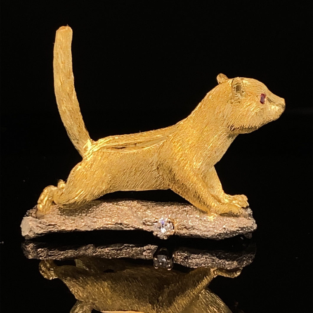 gold animal pin brooch jewelry chipmunk