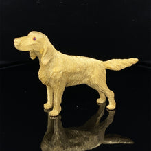 Load image into Gallery viewer, Dog Gold animal pin brooch Irish setter
