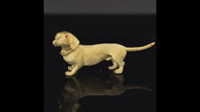 Load and play video in Gallery viewer, Dog Gold animal pin brooch Dachshund
