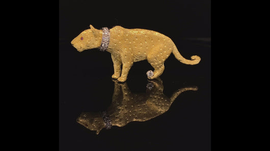 gold animal pin brooch jewelry Leopard