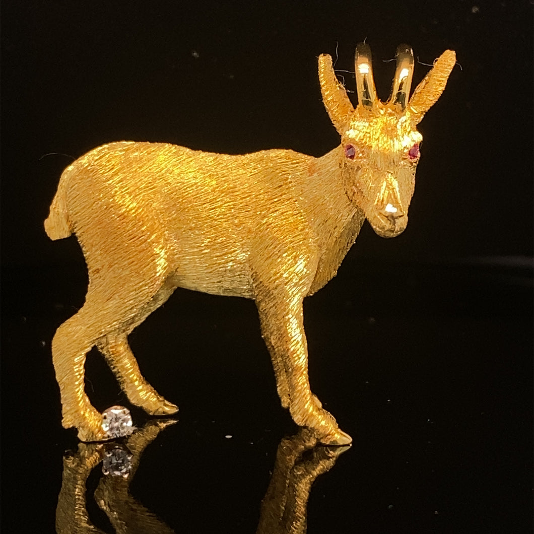 gold animal pin brooch jewelry european antelope