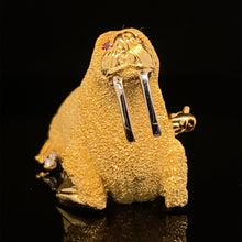 Load image into Gallery viewer, gold animal pin brooch jewelry fish walrus
