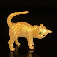 gold animal pin brooch cat