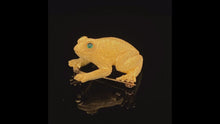 Load and play video in Gallery viewer, gold animal pin brooch jewelry frog
