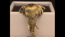 Load and play video in Gallery viewer, gold animal pin brooch jewelry elephant head
