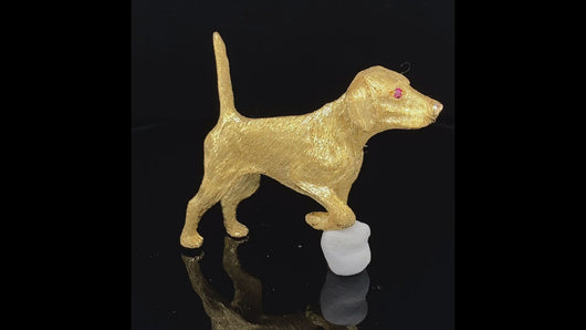 Dog Gold animal pin brooch Pointer