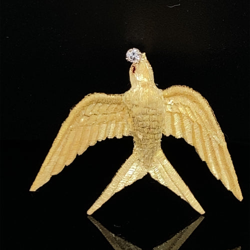 gold animal pin Brooch swallow 