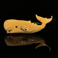 gold animal pin brooch jewelry fish whale
