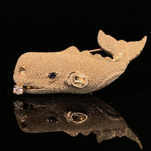 Load image into Gallery viewer, gold animal pin brooch jewelry fish whale
