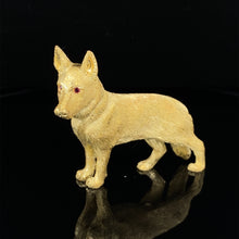 Load image into Gallery viewer, Dog Gold animal pin brooch German shepherd

