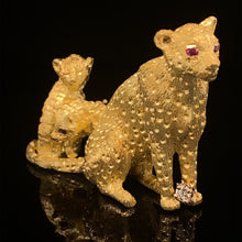Load image into Gallery viewer, gold animal pin brooch jewelry cheetah
