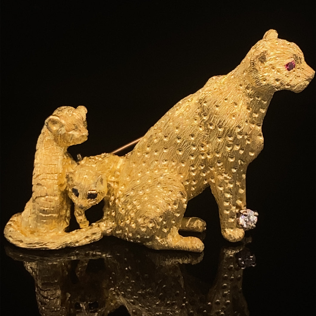 gold animal pin brooch jewelry cheetah