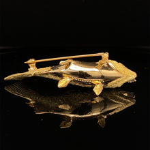 Load image into Gallery viewer, gold animal pin brooch jewelry salmon
