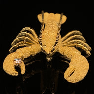 gold animal pin brooch jewelry fish lobster