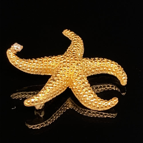 gold pin brooch starfish jewelry