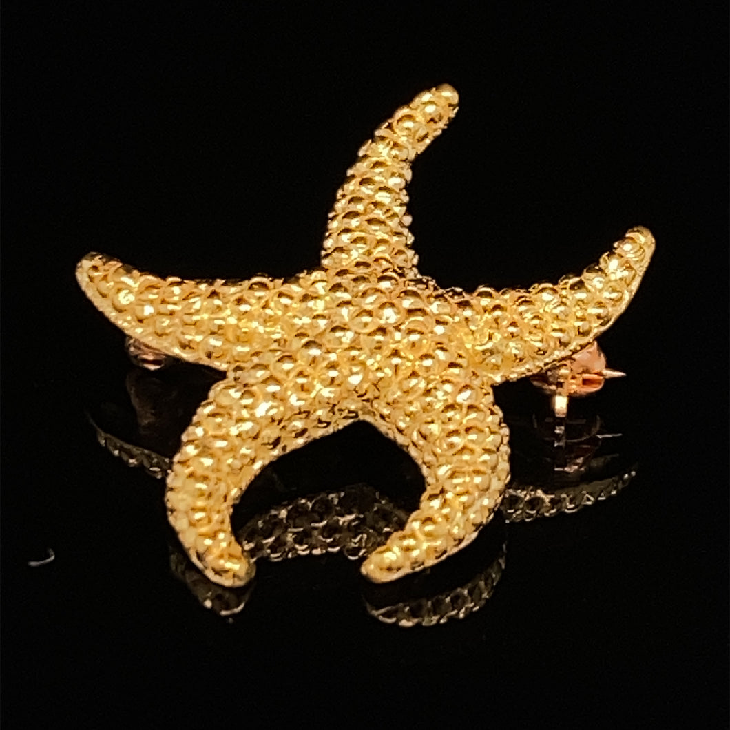 starfish gold pin brooch jewelry