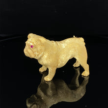 Load image into Gallery viewer, gold animal pin brooch bulldog
