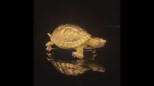 gold animal pin brooch jewelry turtle