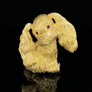 Dog Gold animal pin brooch Spaniel cocker