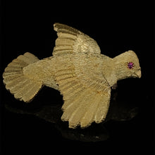 Load image into Gallery viewer, Gold animal pin brooch Grouse
