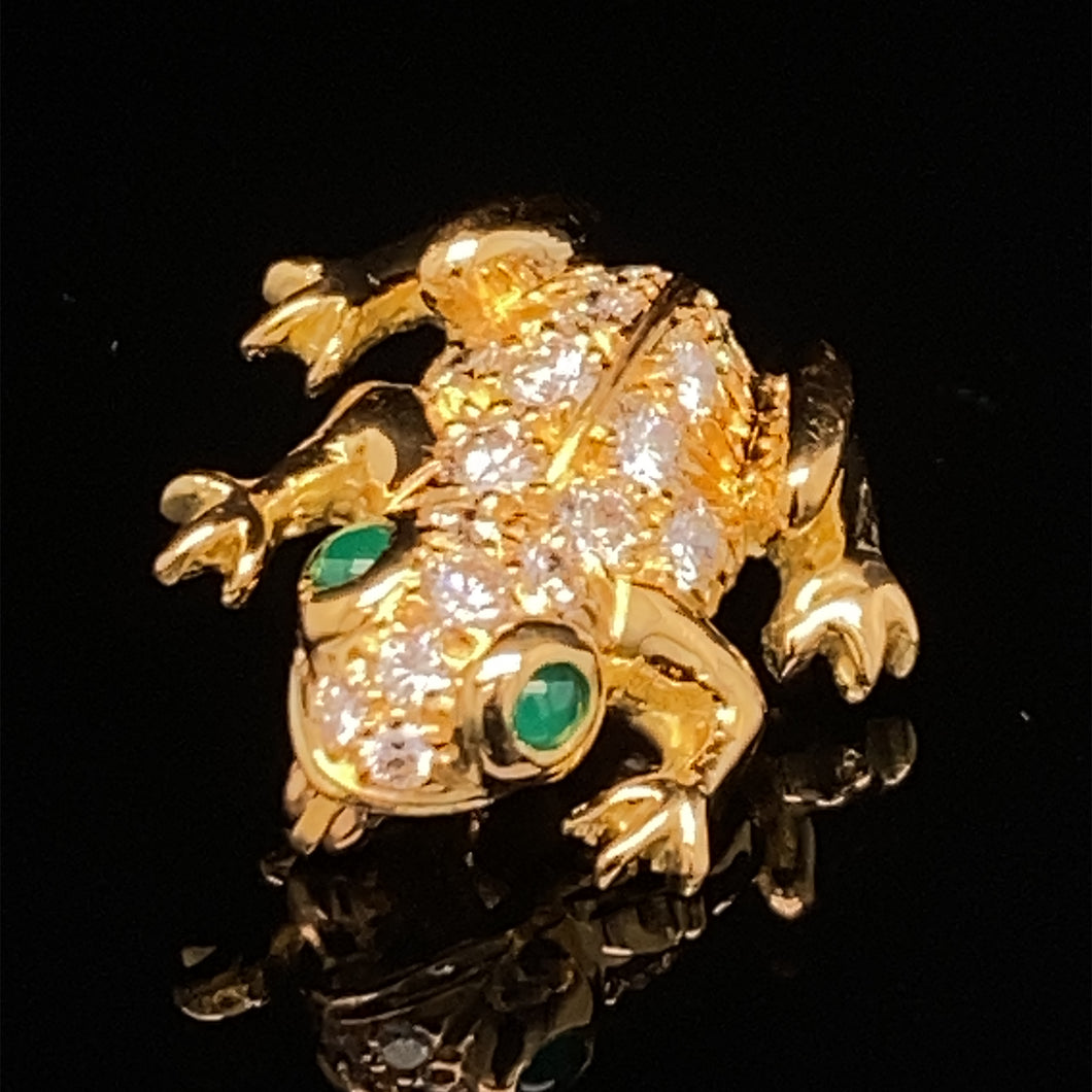 gold animal pin brooch jewelry frog