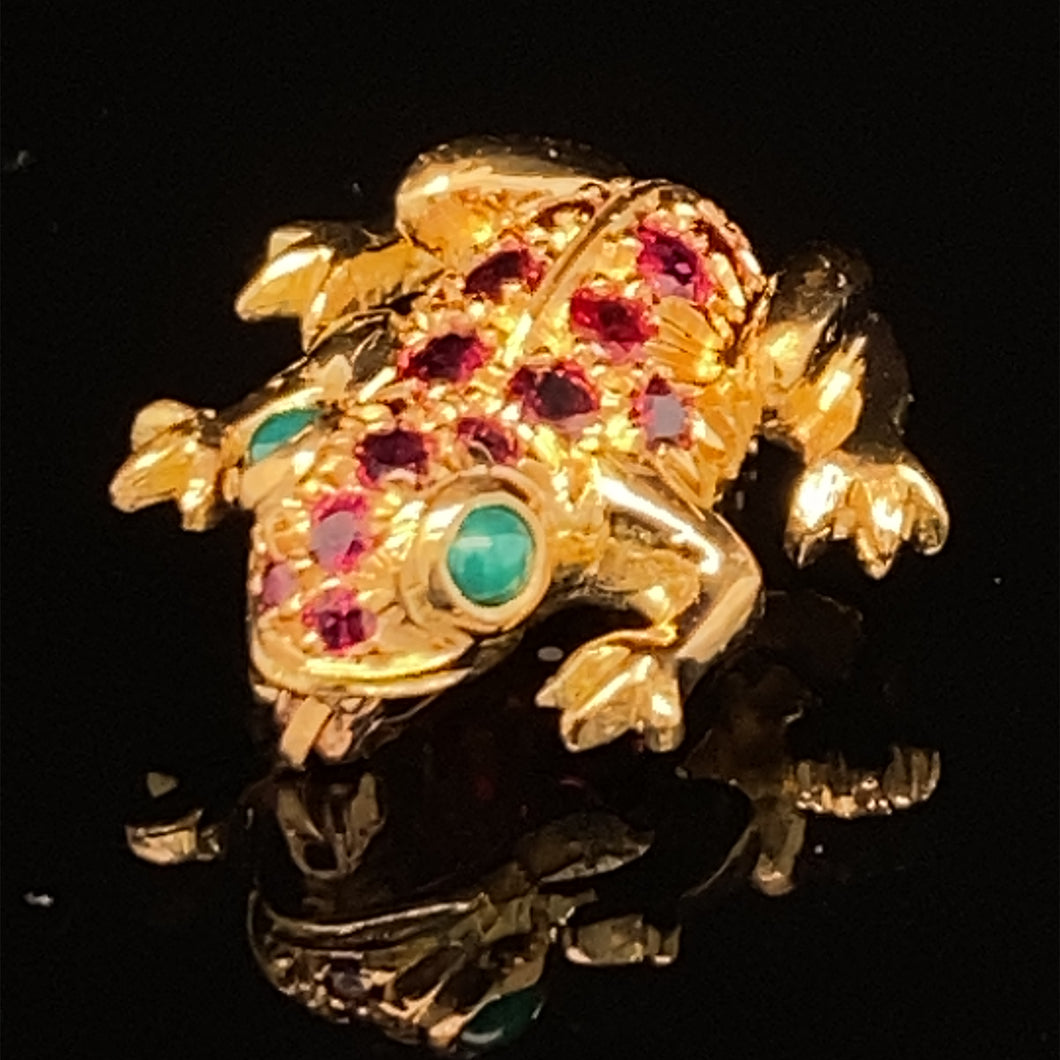 gold animal pin brooch jewelry frog