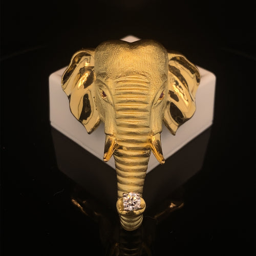 gold animal pin brooch jewelry elephant