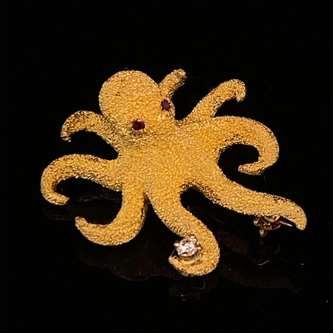 gold fish pin brooch jewelry octopus
