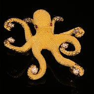 gold fish pin brooch jewelry octopus