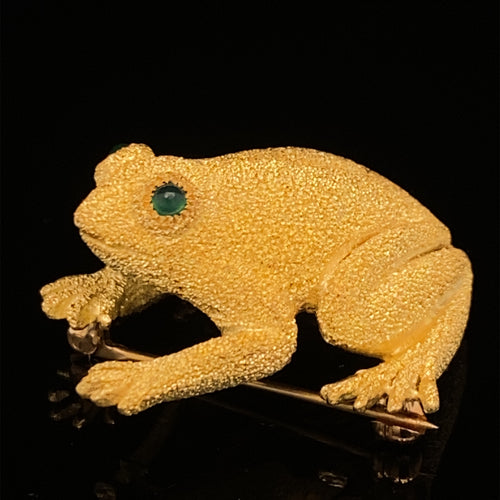 gold animal pin brooch jewelry frog