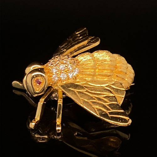 gold animal pin brooch jewelry Bee