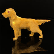 Gold animal pin brooch golden retriever