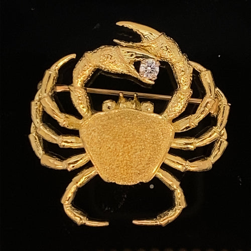 gold fish pin brooch jewelry crab