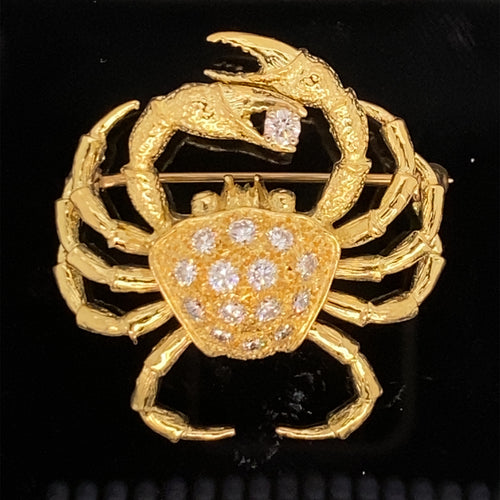 gold fish pin brooch jewelry crab 