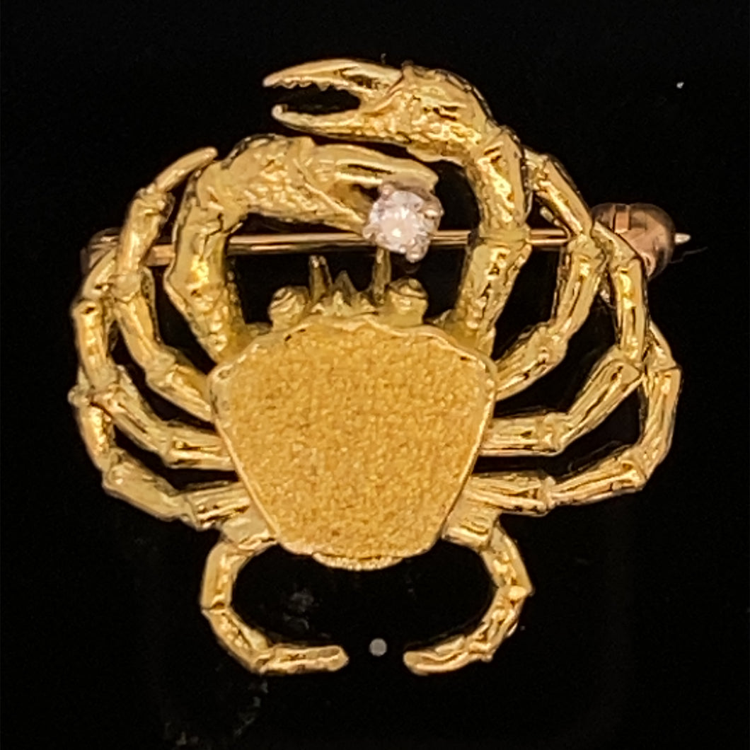 gold fish pin brooch jewelry crab