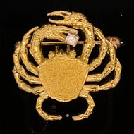 gold fish pin brooch jewelry crab