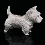 Dog Gold animal pin brooch West Highland Terrier White