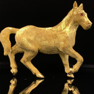 gold animal pin brooch horse jewelry