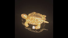 Load and play video in Gallery viewer, gold animal pin brooch jewelry turtle

