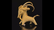 Load and play video in Gallery viewer, gold animal pin brooch zodiac sign capricorn jewelry  van cleef Arpels
