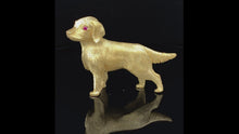 Load and play video in Gallery viewer, gold animal pin brooch retriever
