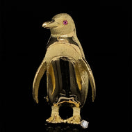 gold animal pin Brooch penguin