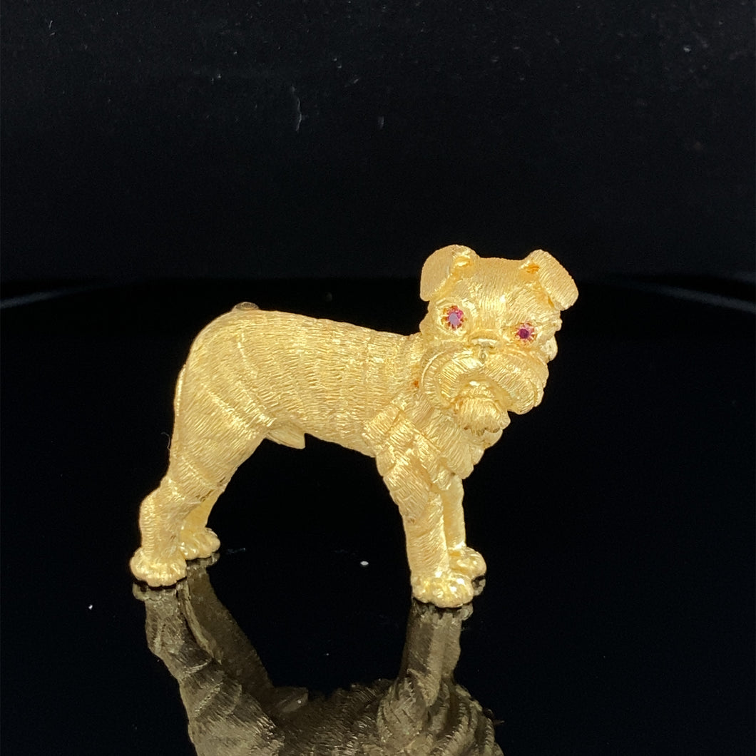Dog Gold animal pin brooch Brussels griffon