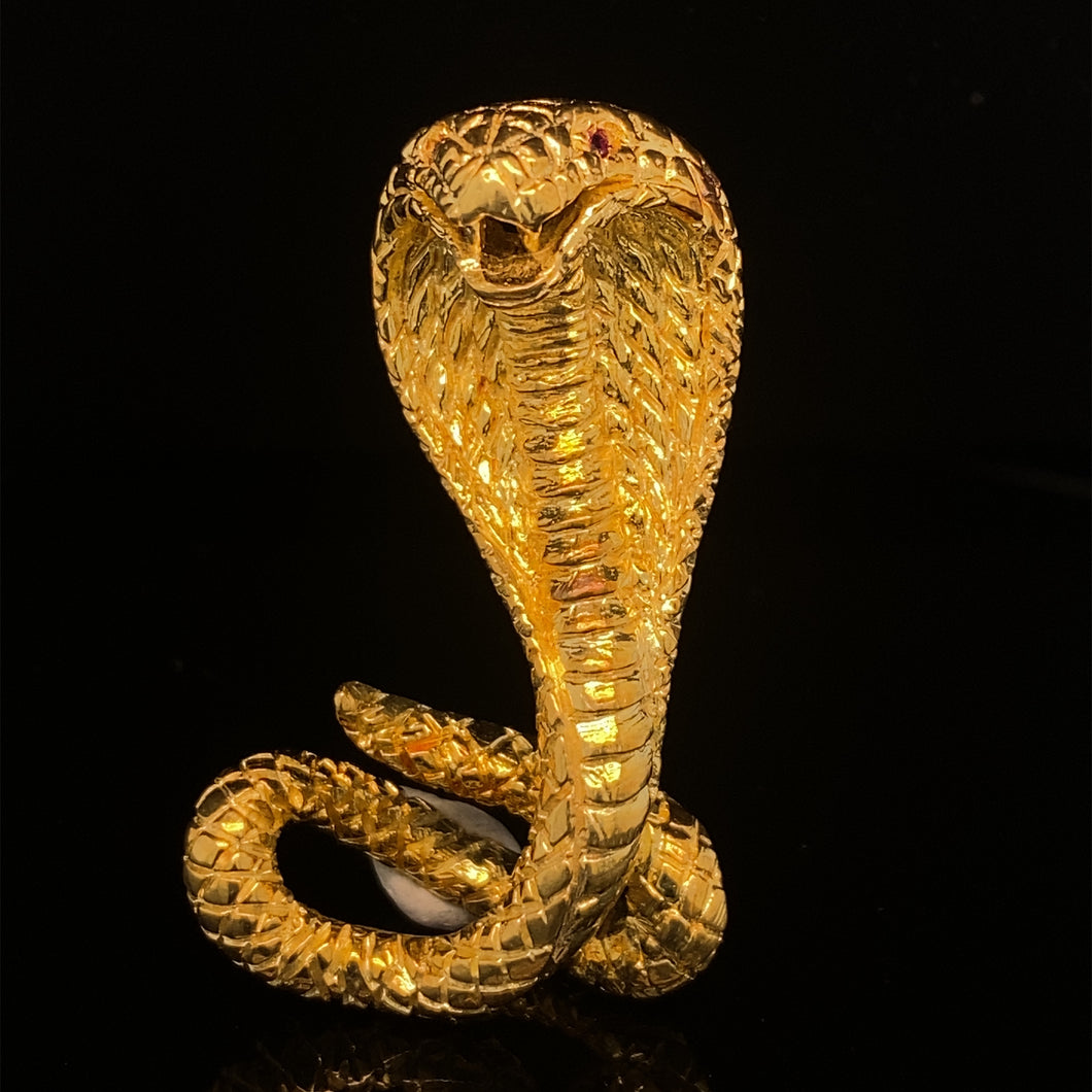 gold animal pin brooch jewelry cobra snake
