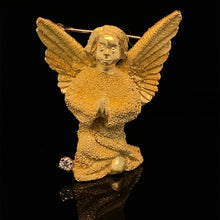 Load image into Gallery viewer, gold pin brooch jewelry kneeling angel
