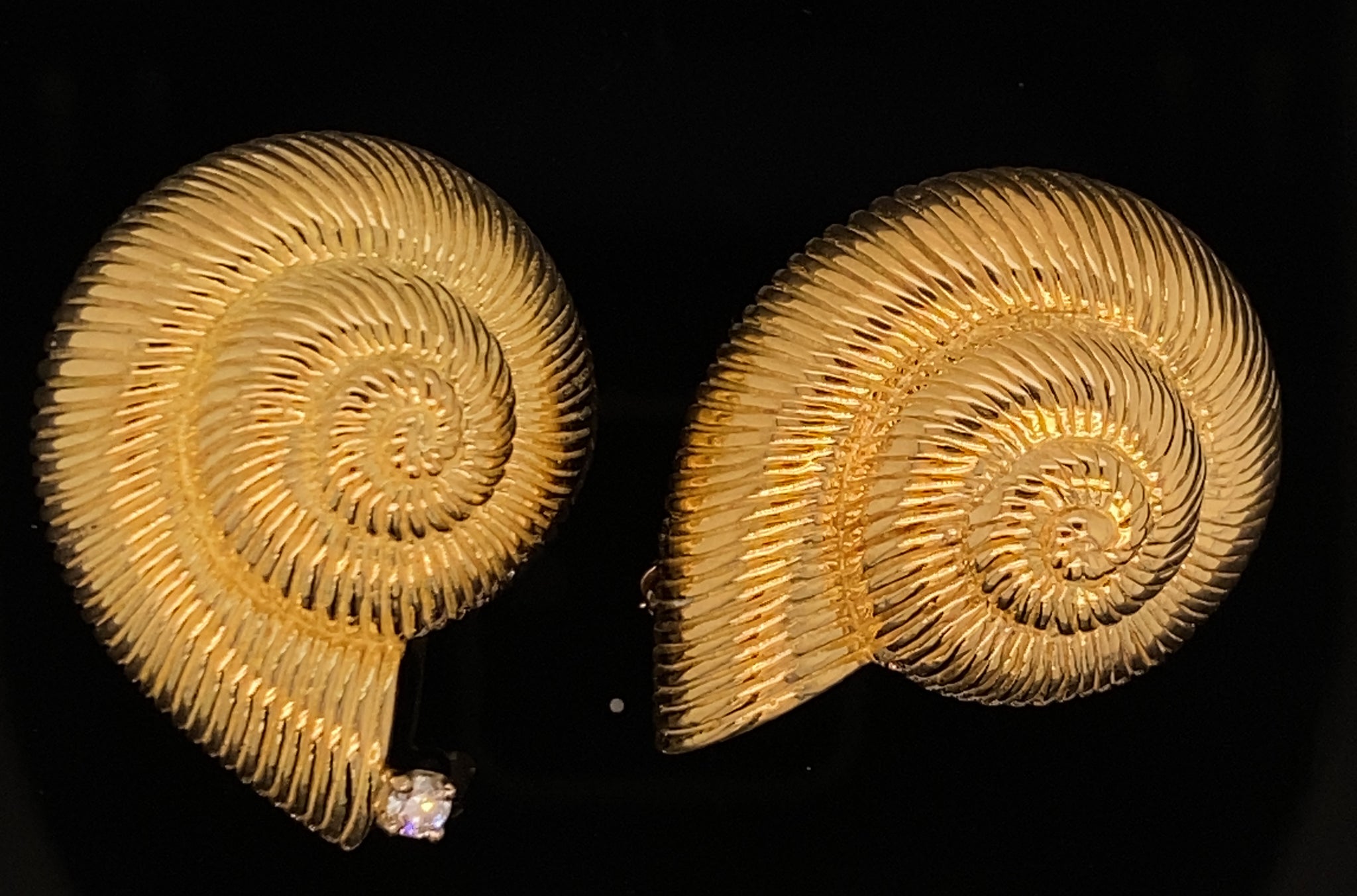 Pin Fish Shell Seashell, Snail Shell – 18K Gold Animal Pins/Brooches