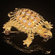 gold animal pin brooch jewelry turtle