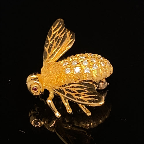 gold animal pin brooch jewelry Bee