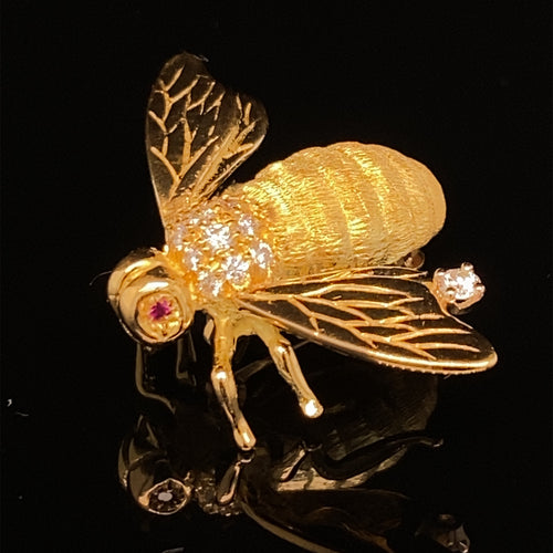 gold animal pin brooch jewelry Bee